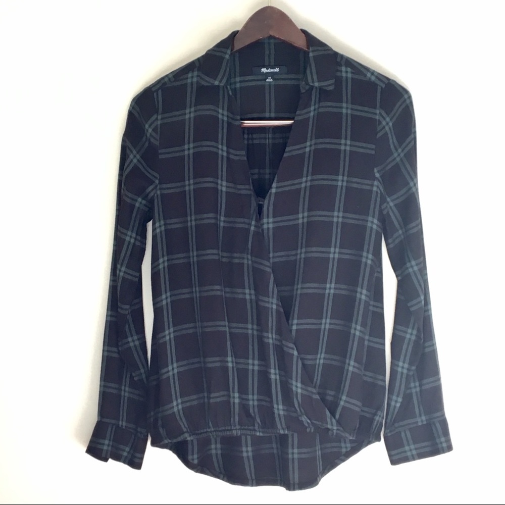Madewell Wrap-Front Shirt in Palma Plaid - Picture 2 of 4